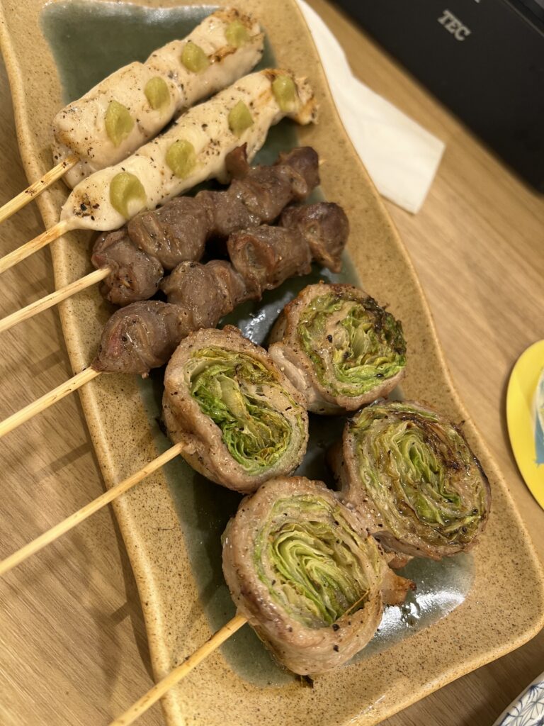 ささみ、砂肝、レタス巻き