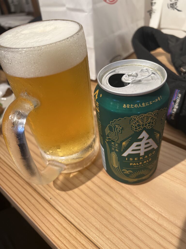 参拝後はビール。