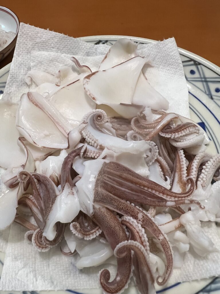 ヤリイカのゲソとエンペラ